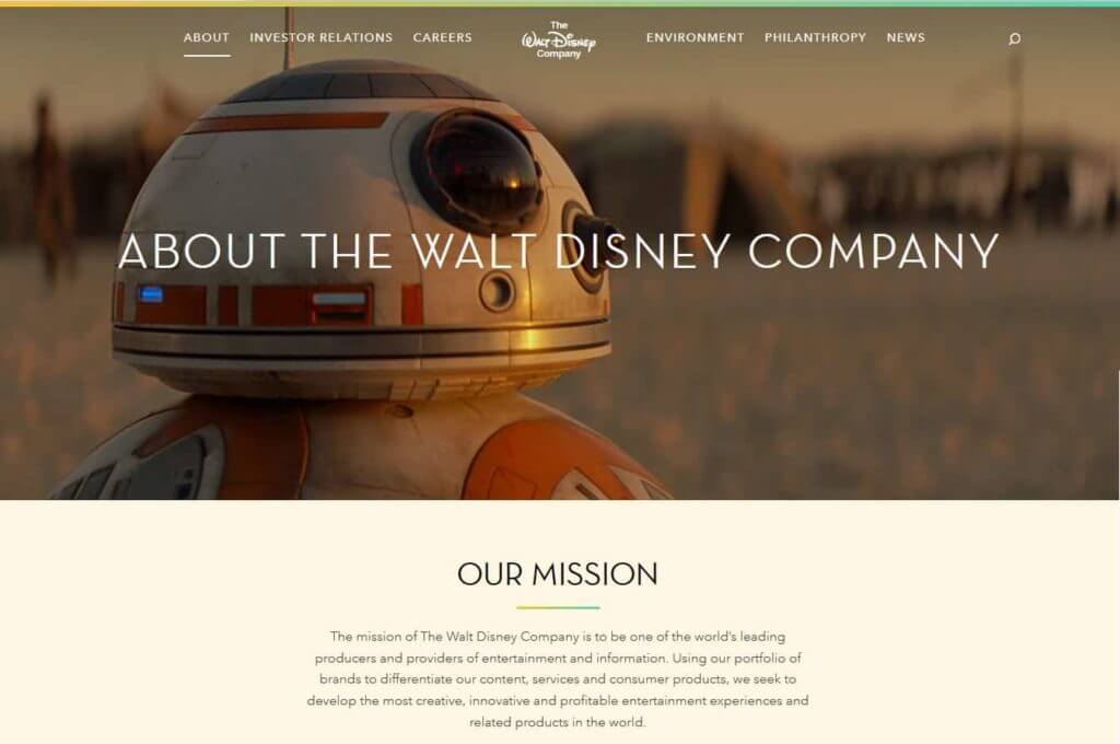 Disney About Page