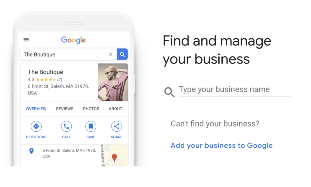 Google My Business - location where you claim your business
