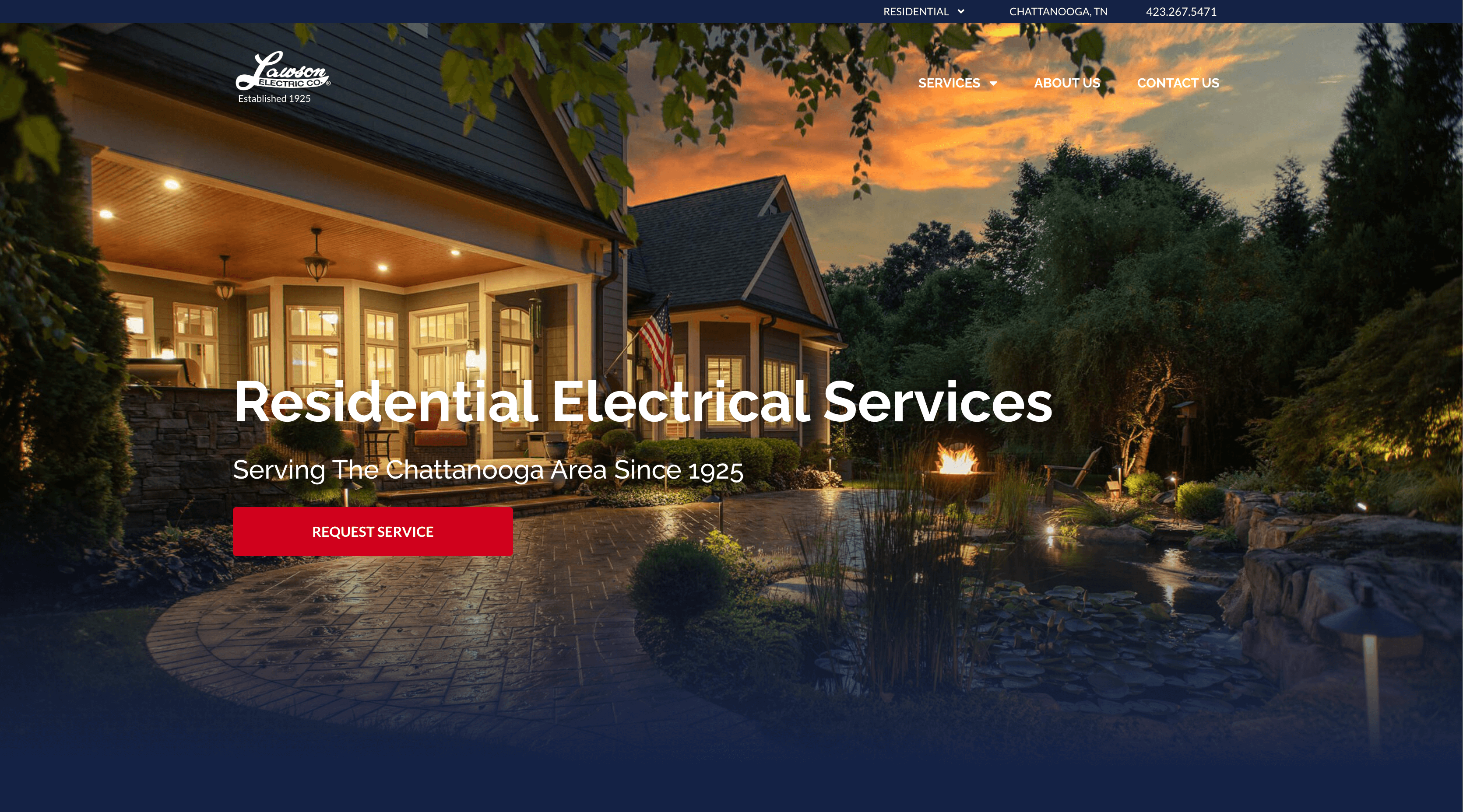 Lawson Electric Residential Website Homepage Design