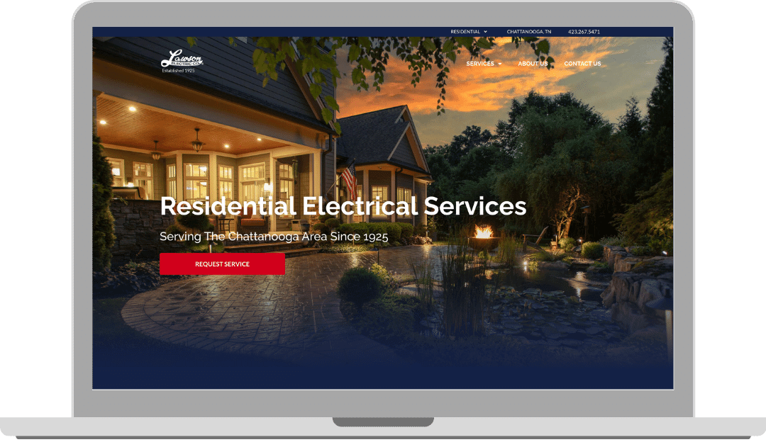 residential.lawsonelectric.com on laptop