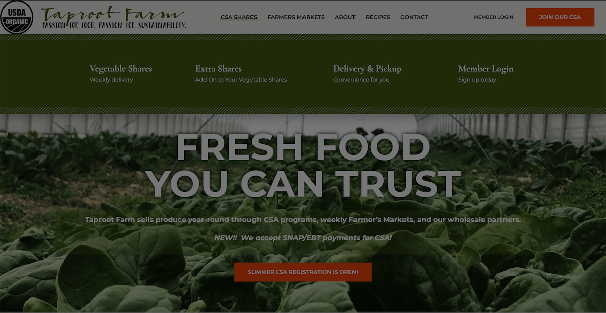 Organic Farm Website Development